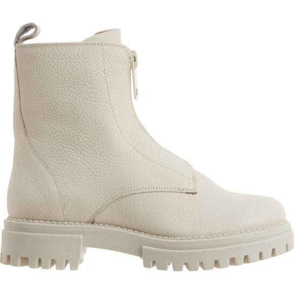 NEW SHOECOLATE Made in India Zip Boots - Leather For Women Off White 463sn - Picture 5 of 6